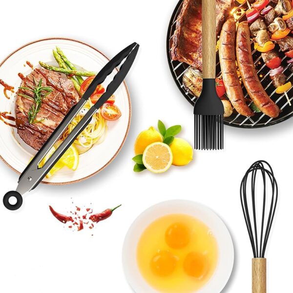 8% OFF ON15-Piece Silicone Wooden Handle Kitchen Utensils Set, - Image 9